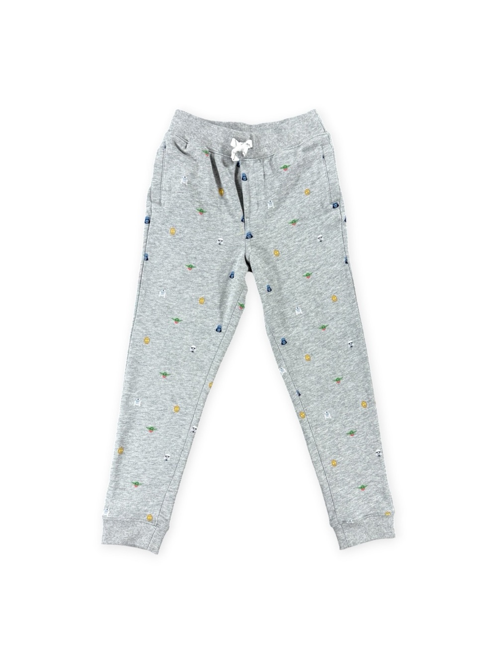 Janie and Jack Boys Classic Gray Heather Jogger Pants - Star Wars Print - Size 7